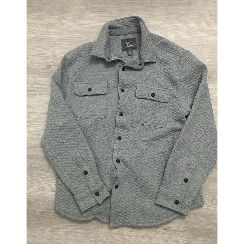 Cloudveil Shirt Jacket Shacket Men Gray Quilted Snap Front Pockets Large